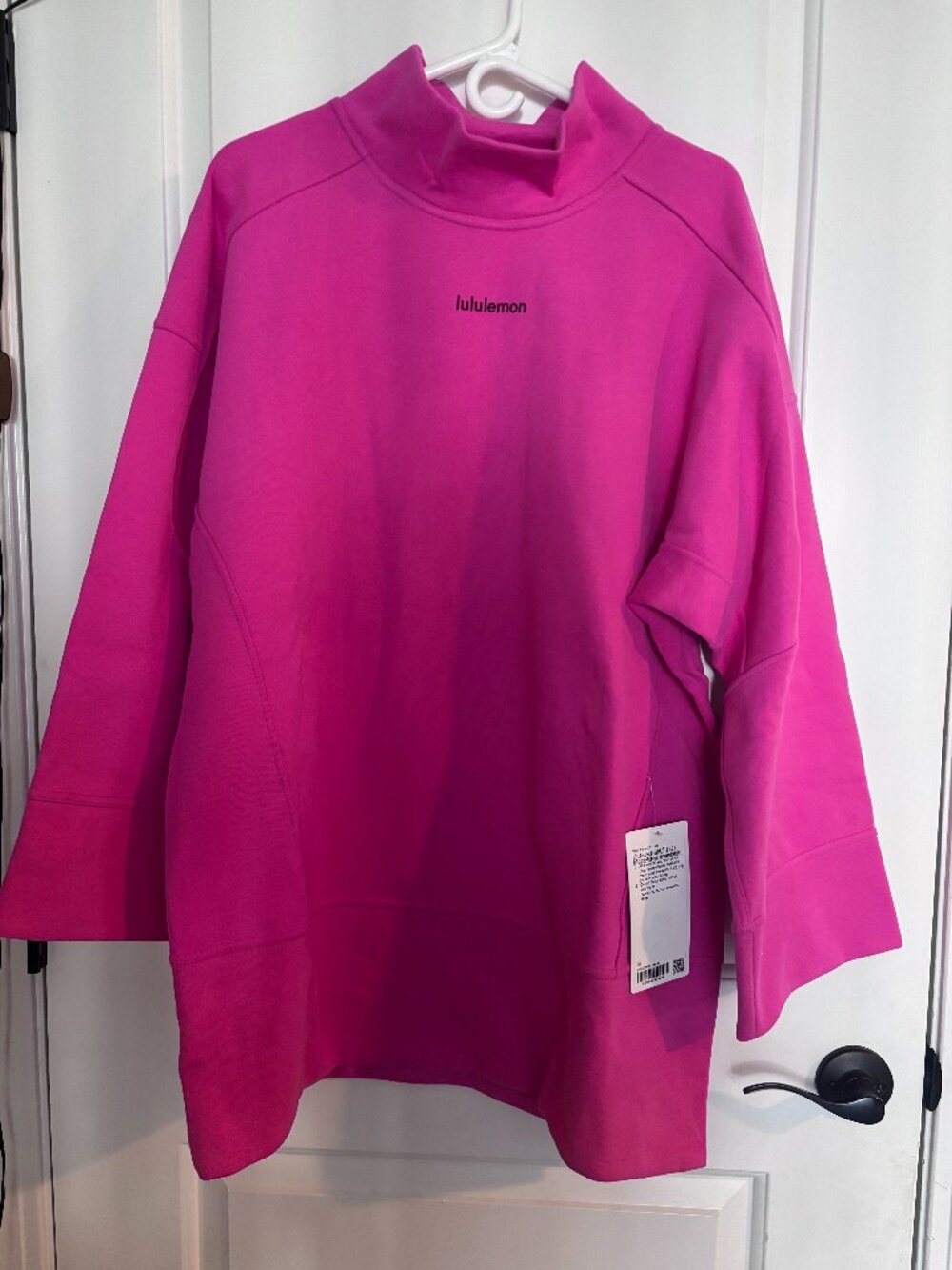 NWT Lululemon Women's Size Small Pink Heavyweight Fleece Mock Neck Sweatshirt